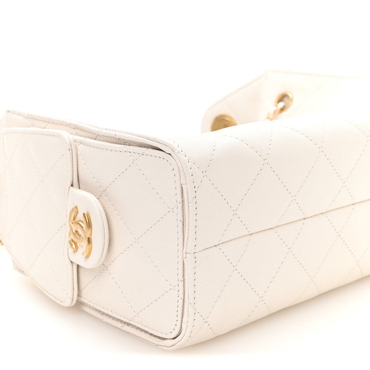 Caviar Quilted Mini Chanel 25 Handbag White