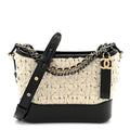 Tweed Calfskin Quilted Small Gabrielle Hobo Ivory Black
