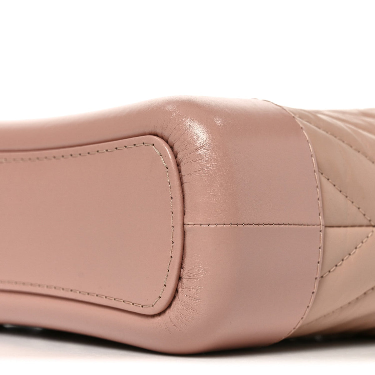 Aged Calfskin Chevron Quilted Small Gabrielle Hobo Pink