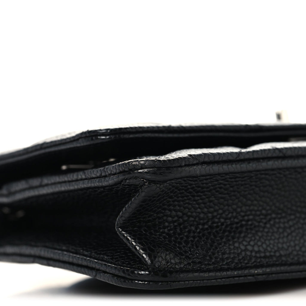 Caviar Quilted CC Turnlock Wallet On Chain WOC Black