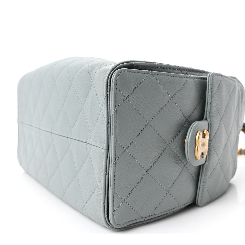 Caviar Quilted Small Chanel 25 Handbag Light Green
