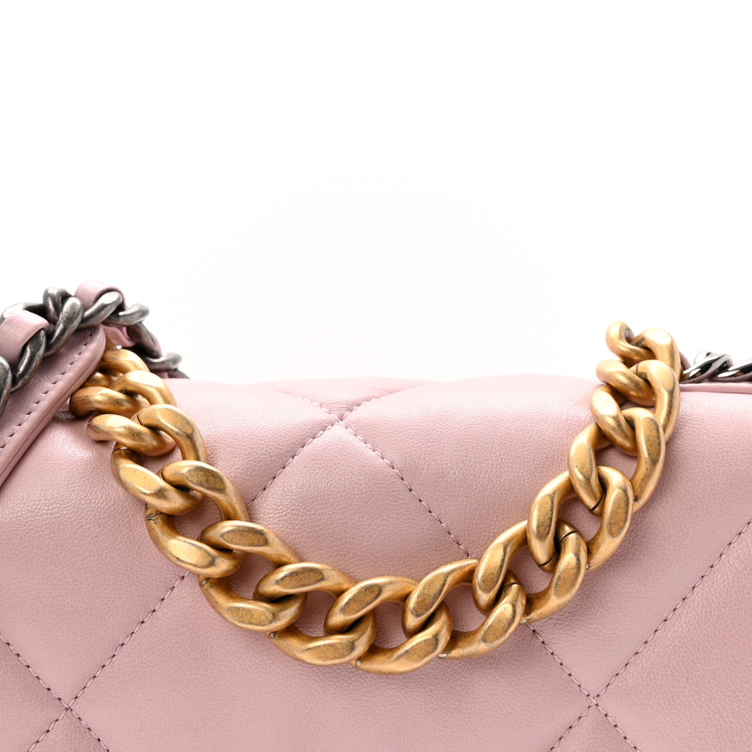 Lambskin Quilted Medium Chanel 19 Flap Light Pink