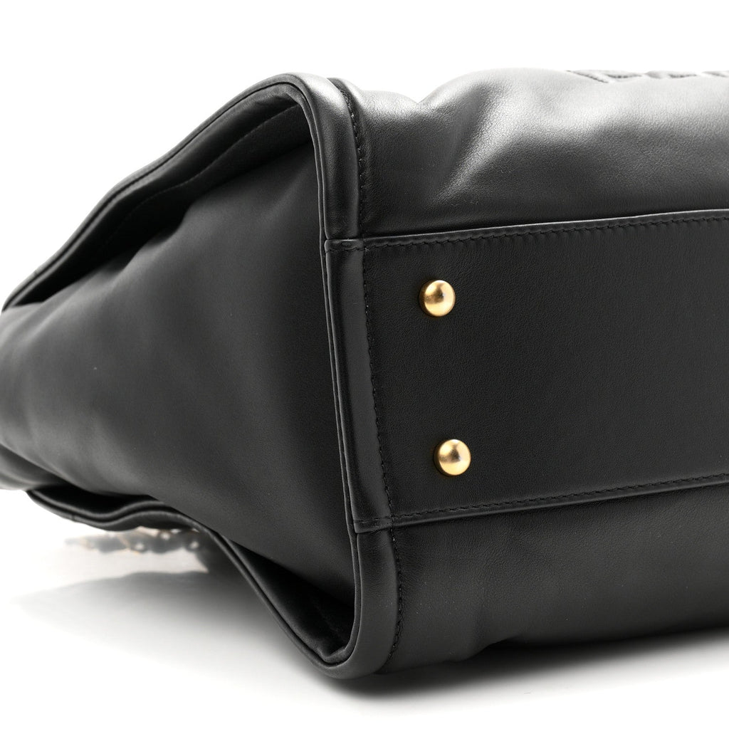 Calfskin Small Deauville Tote Black