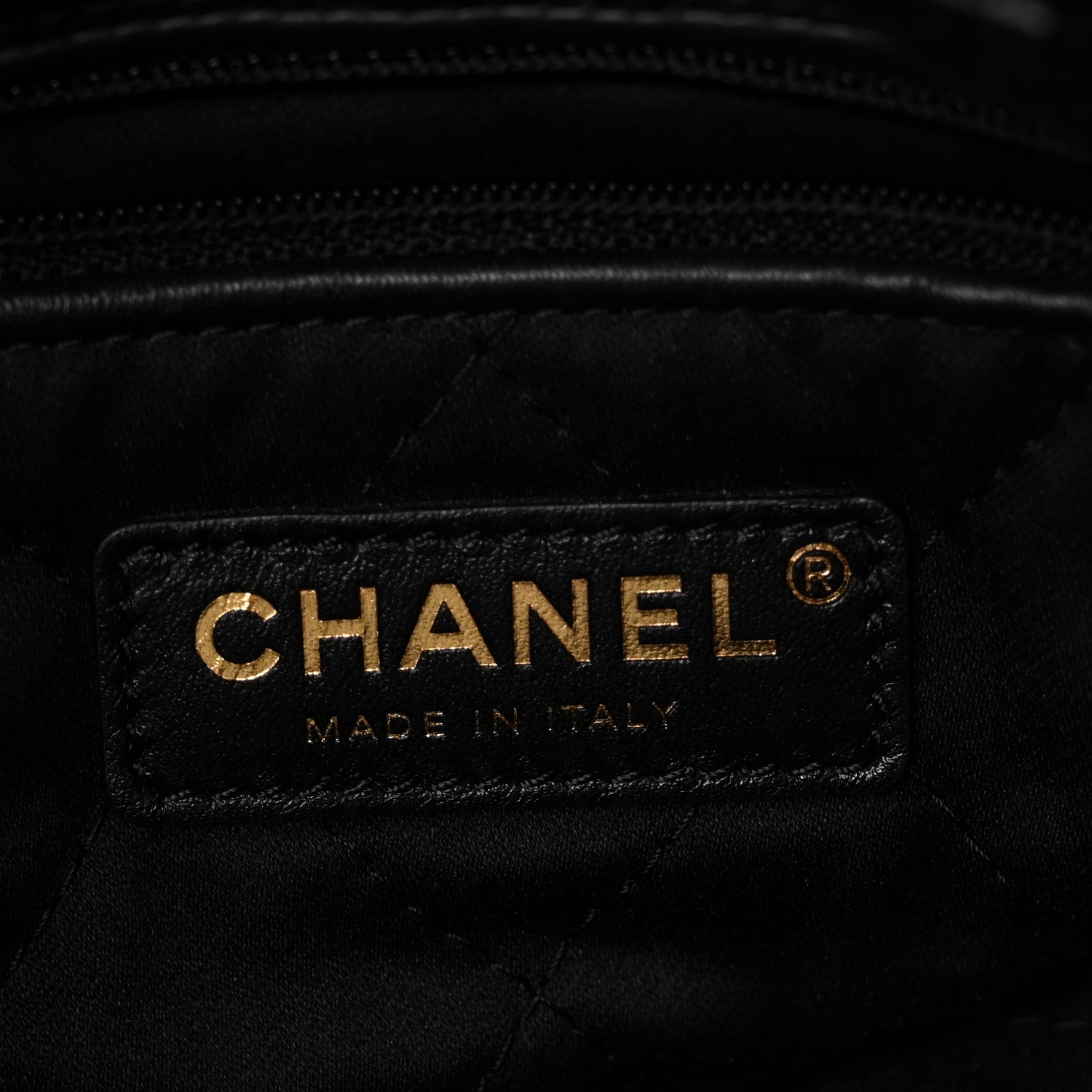 Shiny Calfskin Quilted Chanel 22 Backpack Black