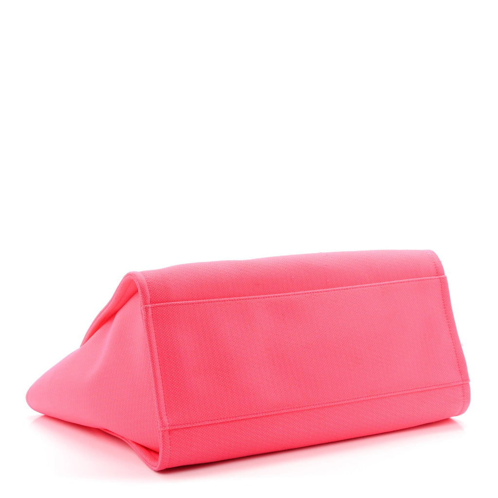 Mixed Fibers Calfskin Medium Deauville Tote Pink Orange
