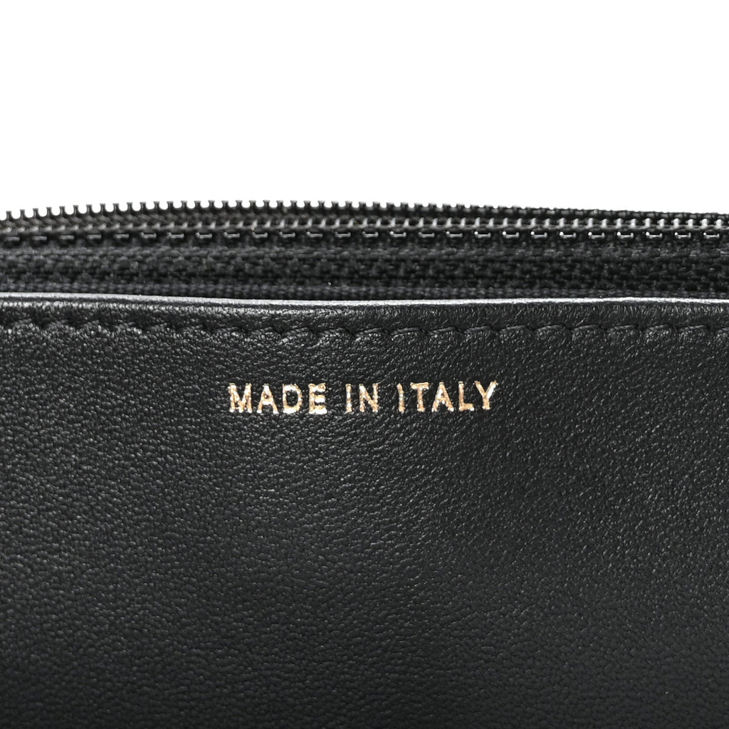Lambskin Quilted Trendy CC Wallet On Chain WOC Black