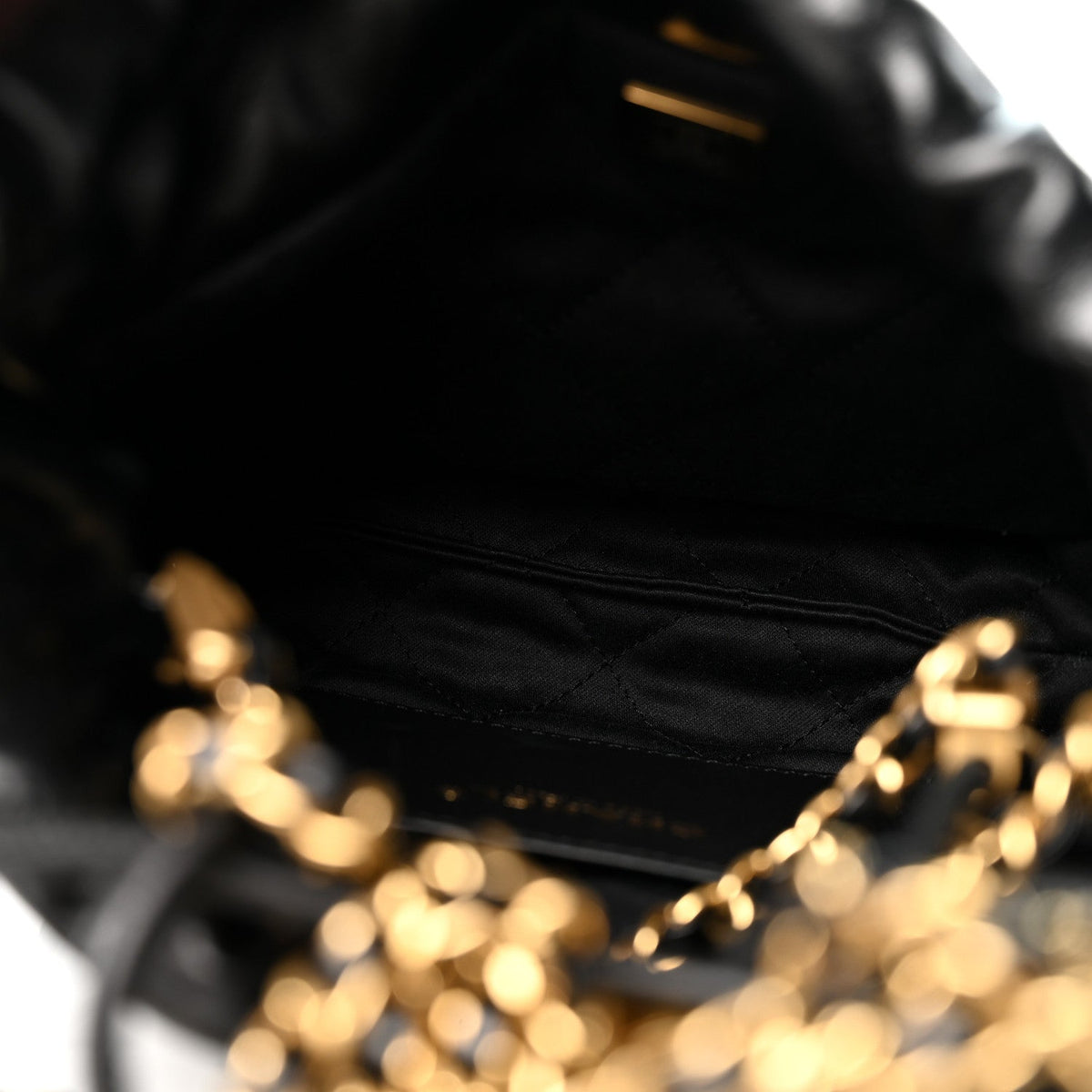 Shiny Calfskin Quilted Mini Chanel 22 Black