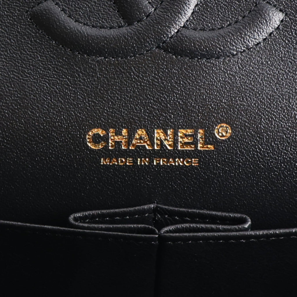 Velvet Crystal Medium Double Flap Black