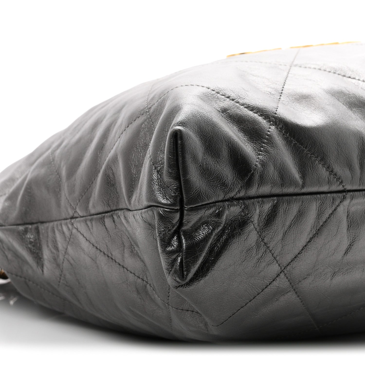 Metallic Calfskin Quilted Chanel 22 Ruthenium