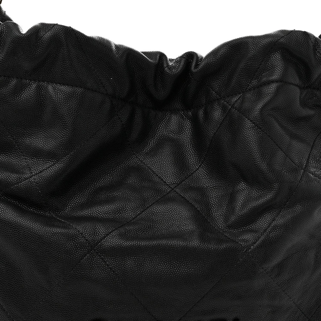 Shiny Caviar Quilted Monochrome Small Chanel 22 Black