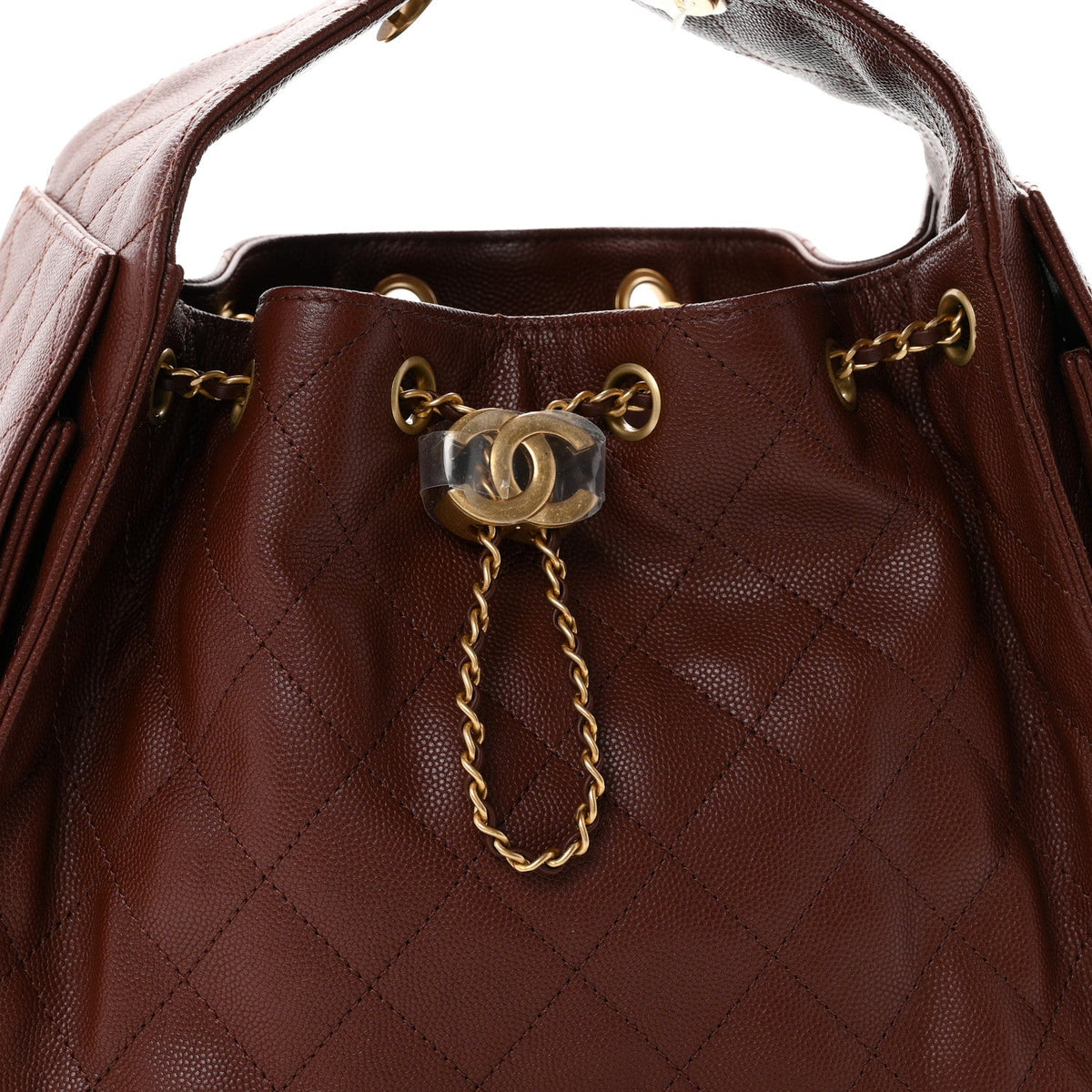 Caviar Quilted Small Chanel 25 Handbag Brown