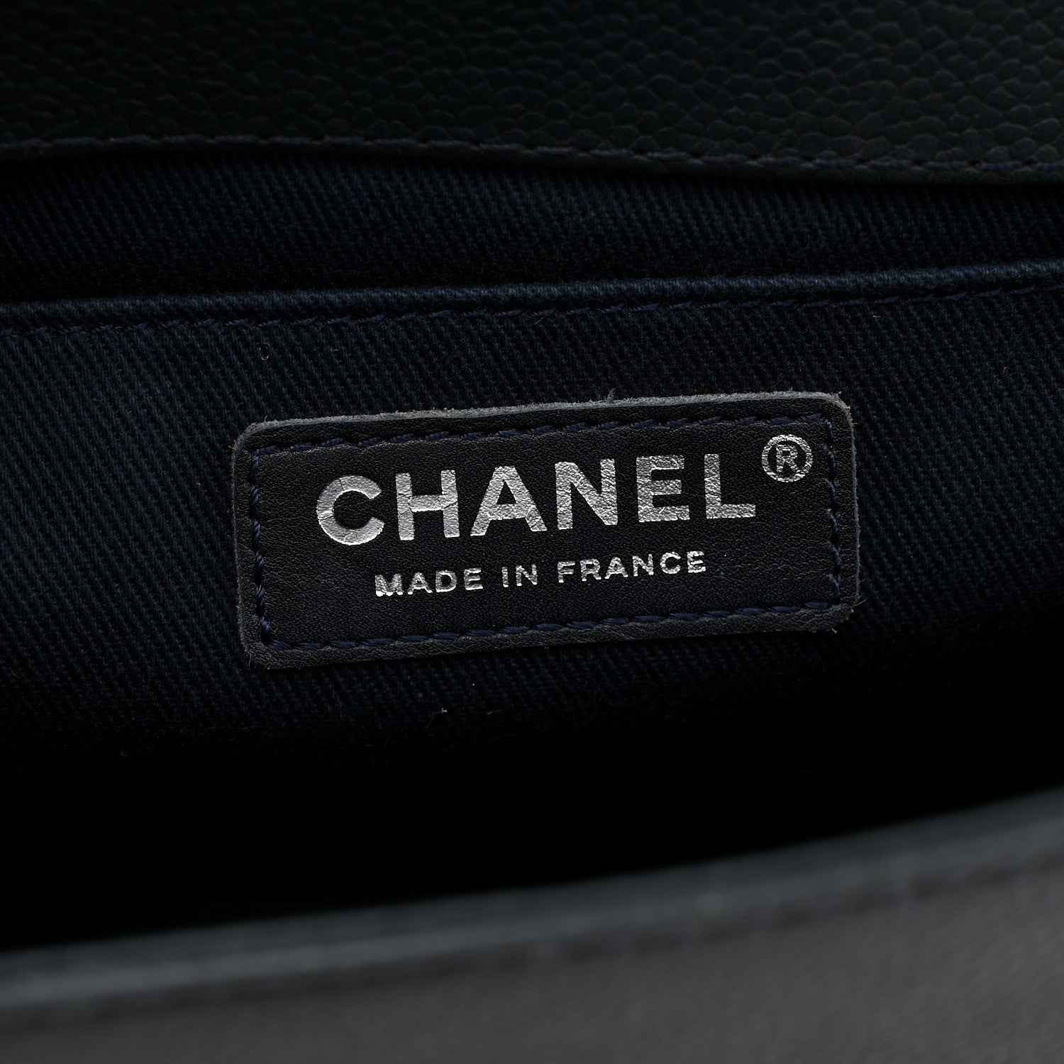 Caviar Stitched Medium Boy Flap Blue