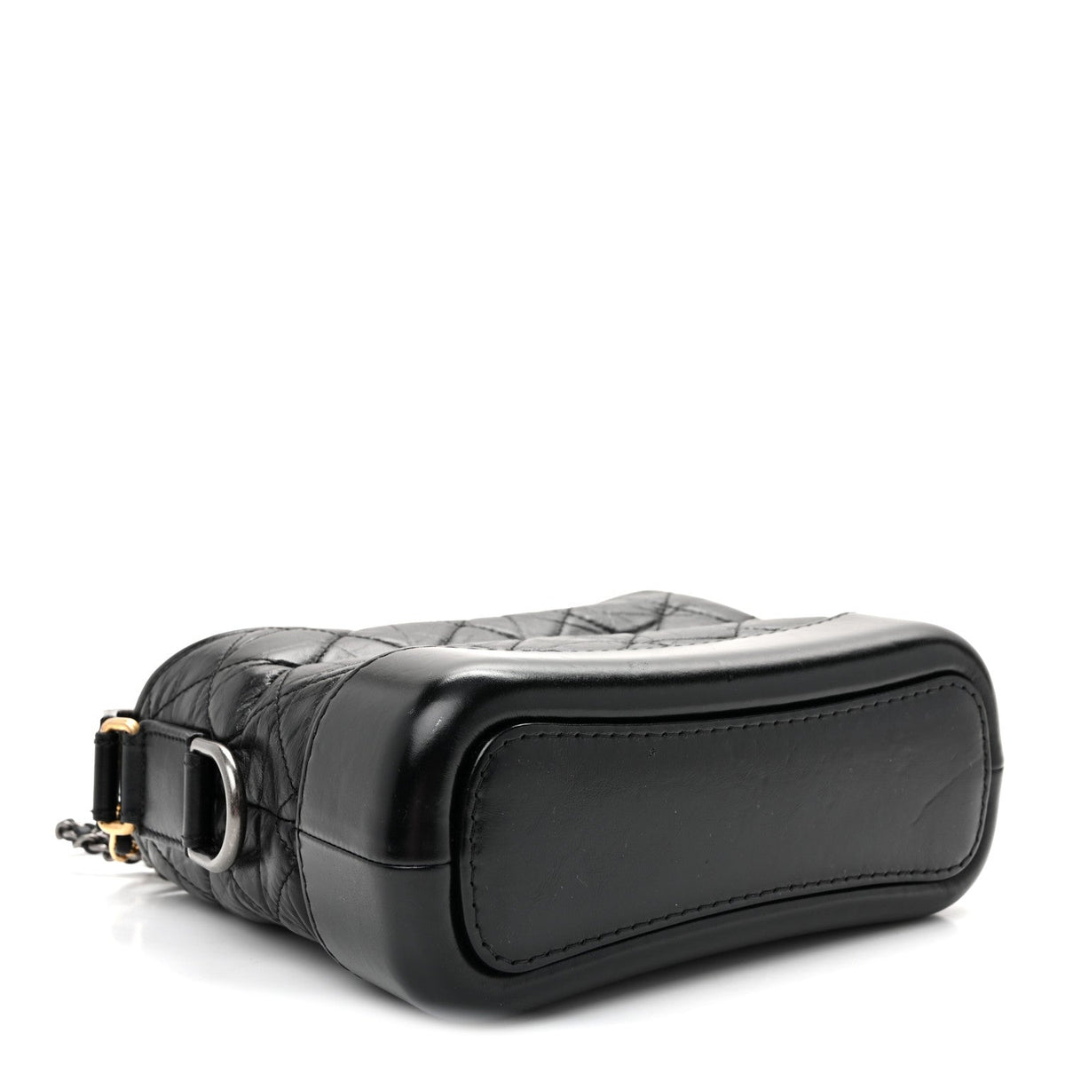 Aged Calfskin Quilted Small Gabrielle Hobo  Black