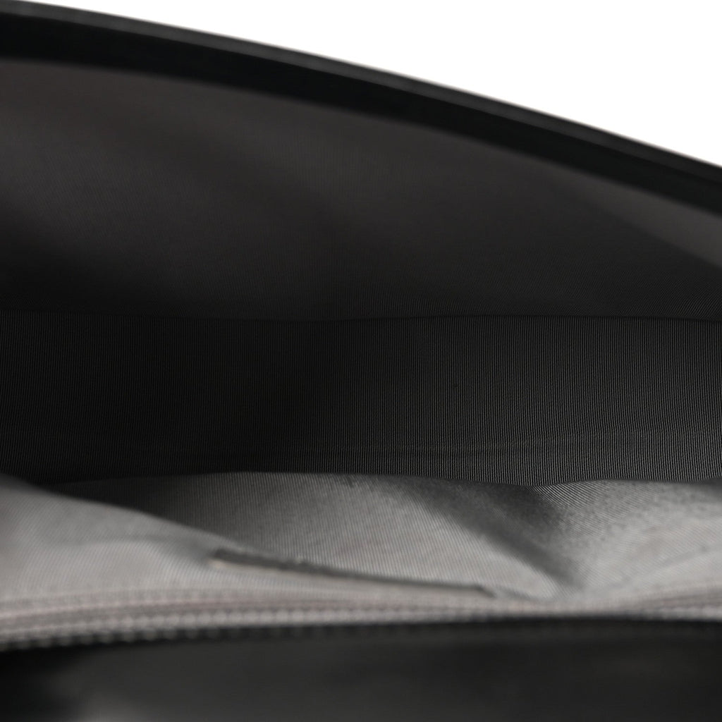 Glazed Calfskin Large Boy Flap Black