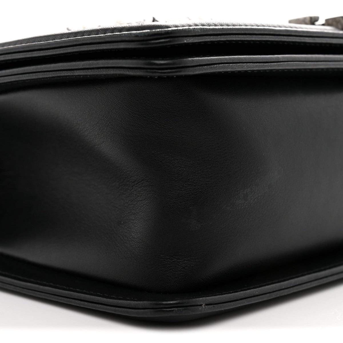 Tweed Calfskin Medium Boy Flap Black White