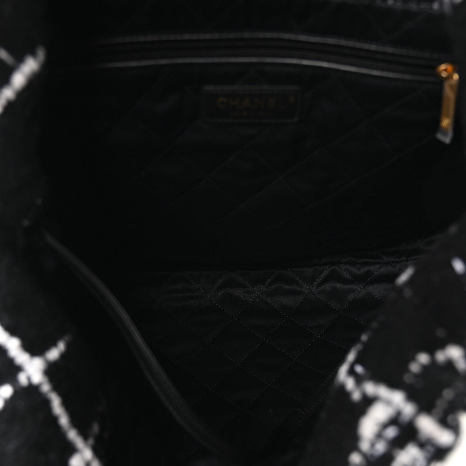 Wool Tweed Quilted Small Chanel 22 Black Multicolor