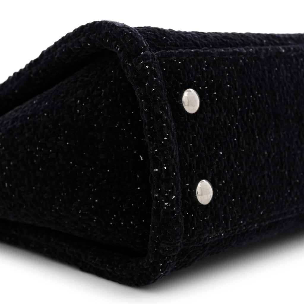 Lurex Canvas Mini Deauville Tote Black