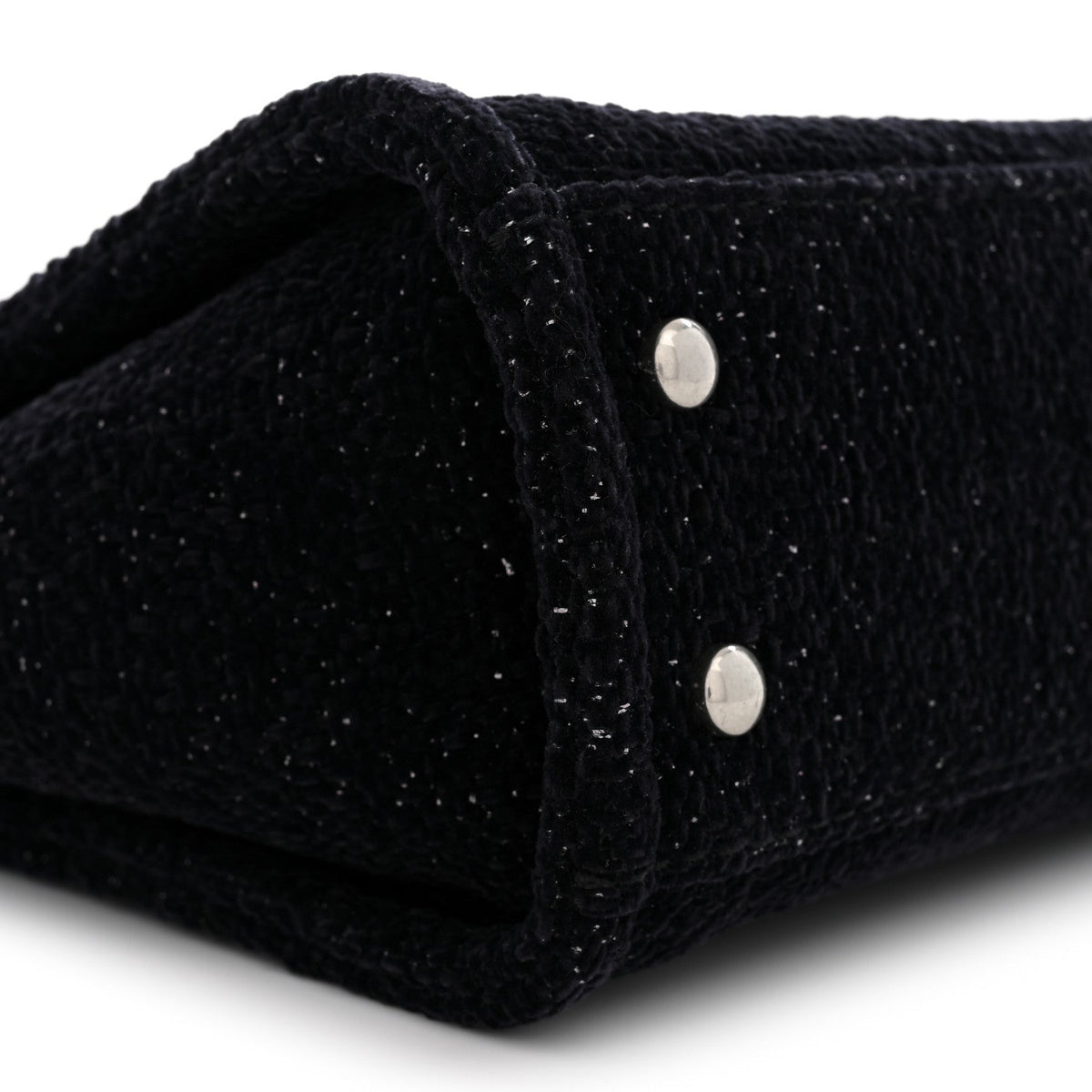 Lurex Canvas Mini Deauville Tote Black