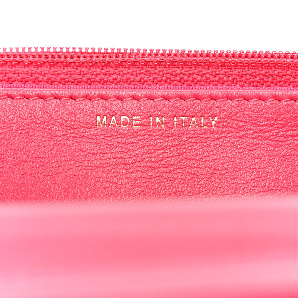 Tweed Calfskin Signe Wallet On Chain WOC Black Pink Orange
