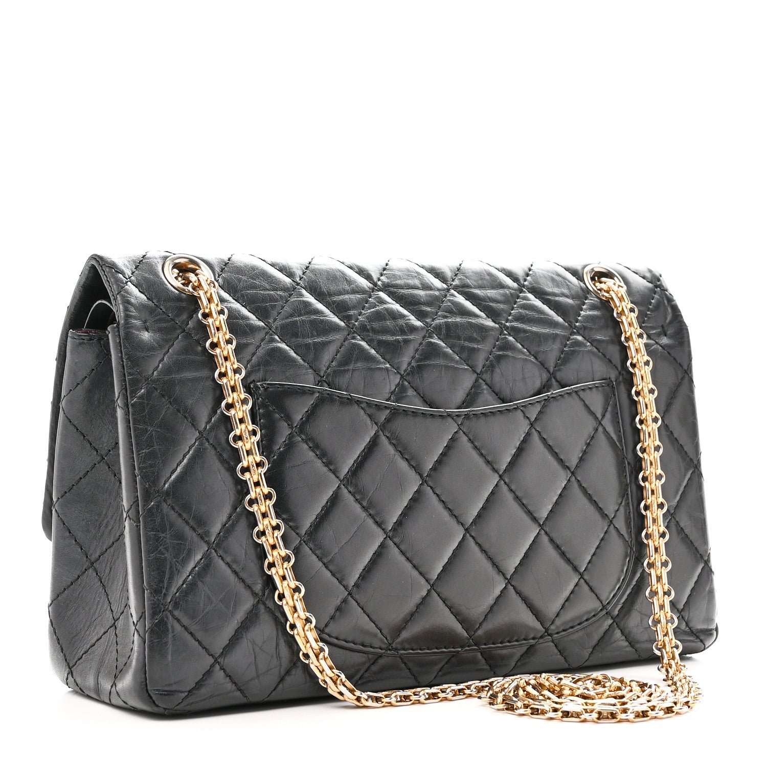 Aged Calfskin Quilted 2.55 Reissue 226 Flap Black