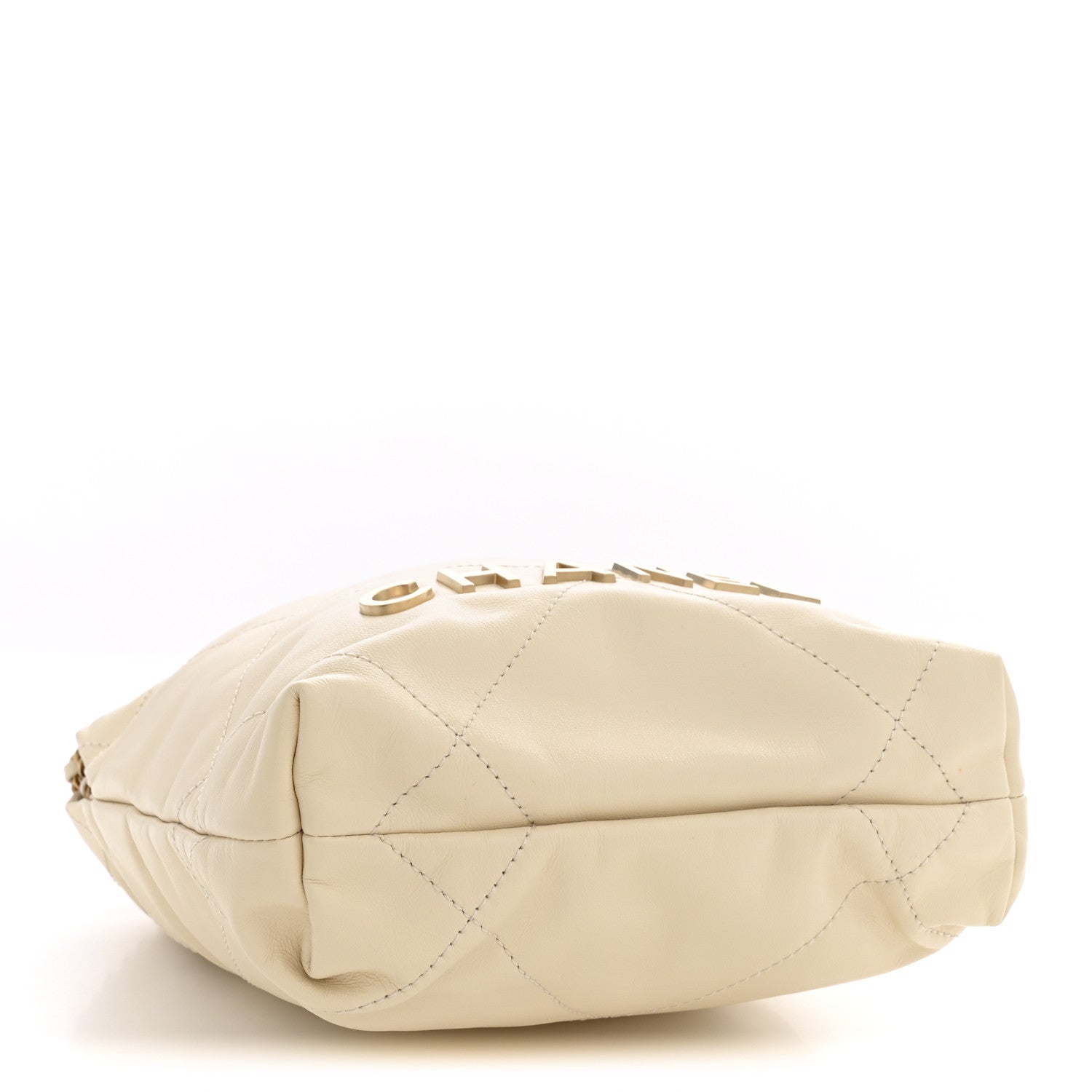 Shiny Calfskin Quilted Mini Chanel 22 Light Beige