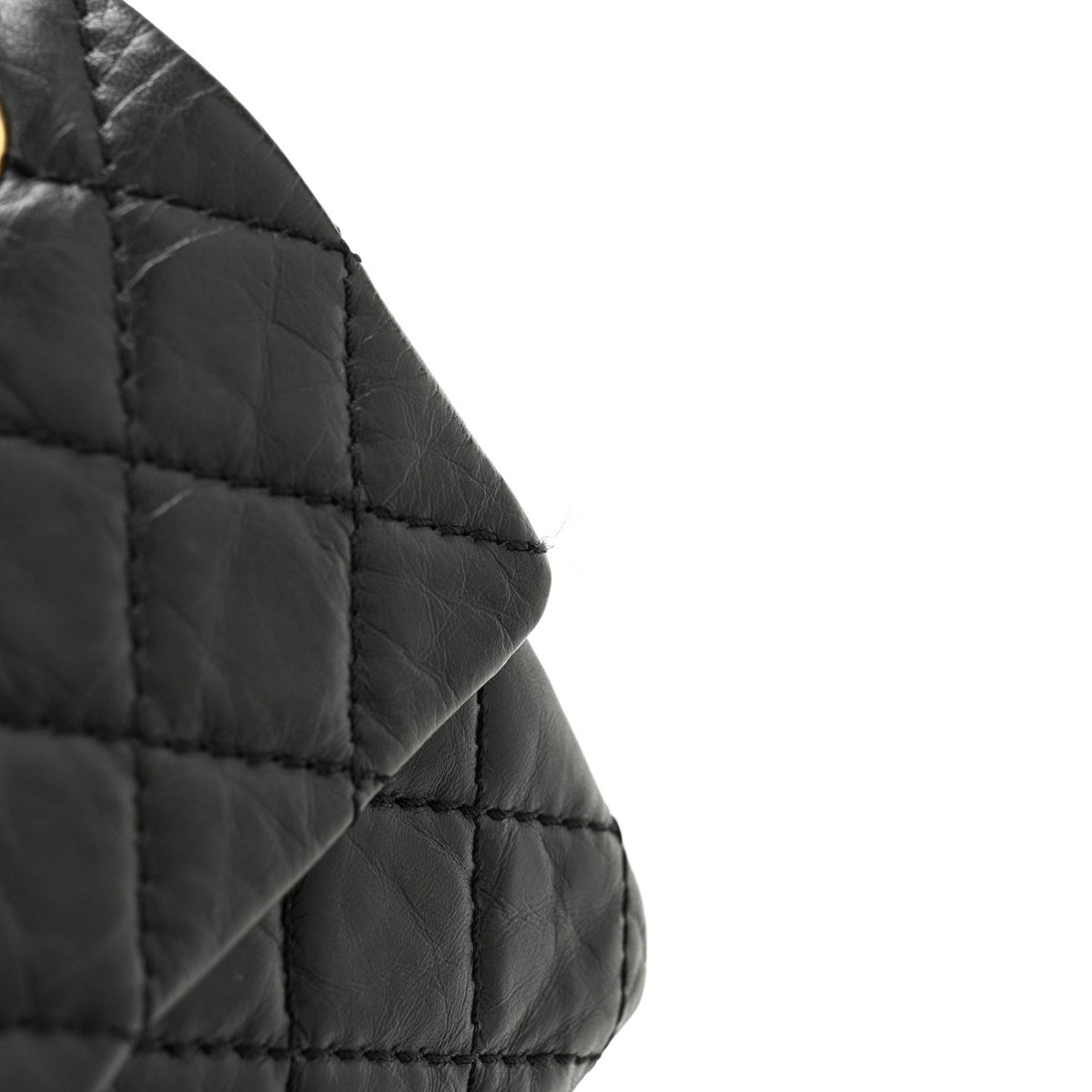 Aged Calfskin Quilted 2.55 Reissue Mini Flap Black
