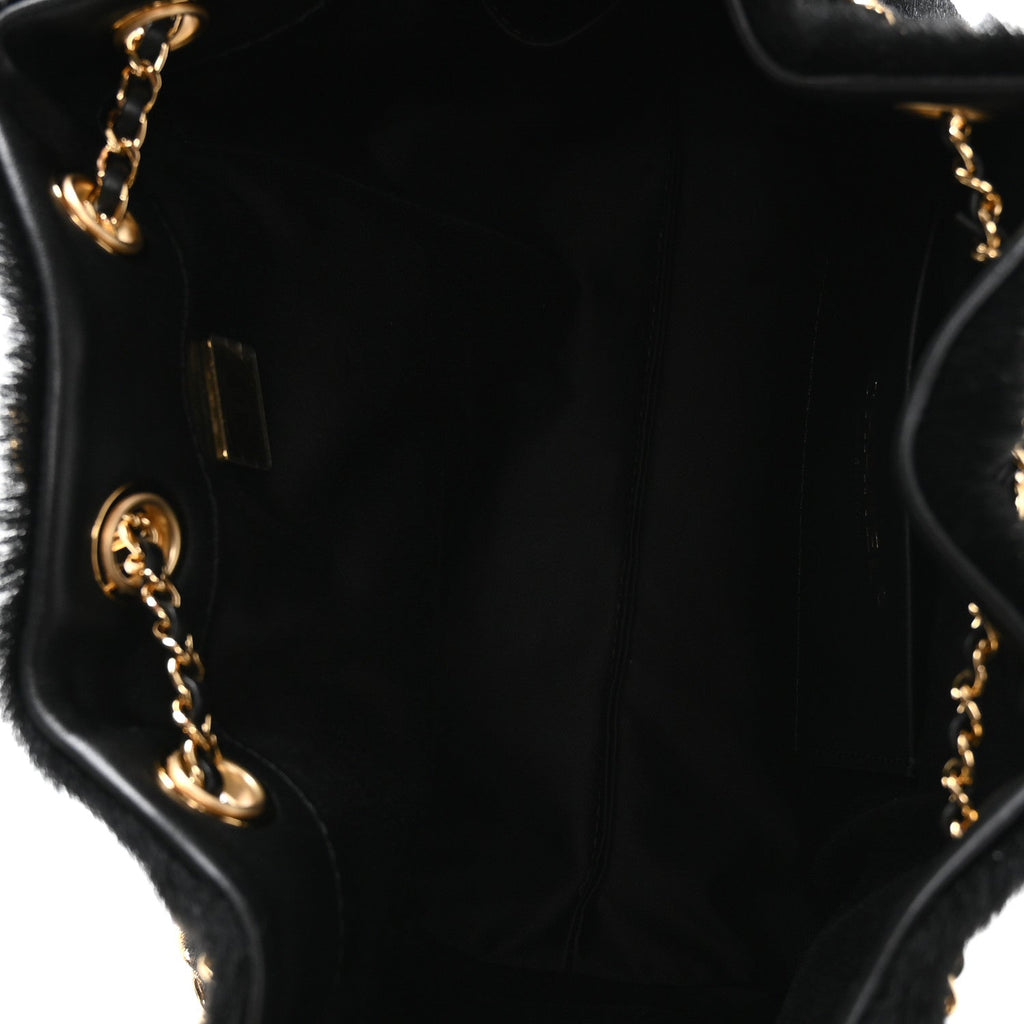 Pony Hair Mini Chanel 25 Handbag Black