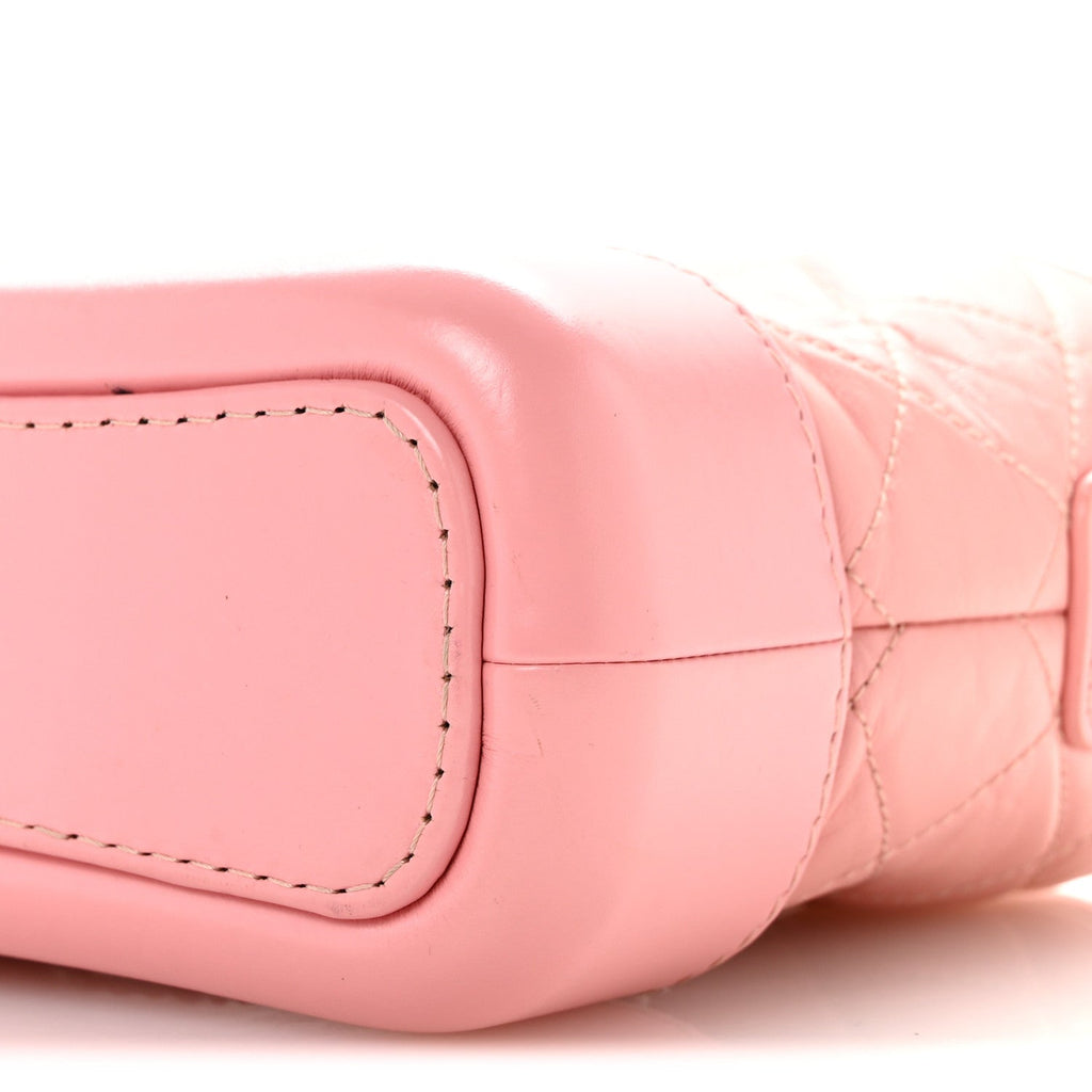 Aged Calfskin Quilted Small Gabrielle Hobo Pink