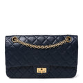 Aged Calfskin Quilted 2.55 Reissue 225 Flap Navy