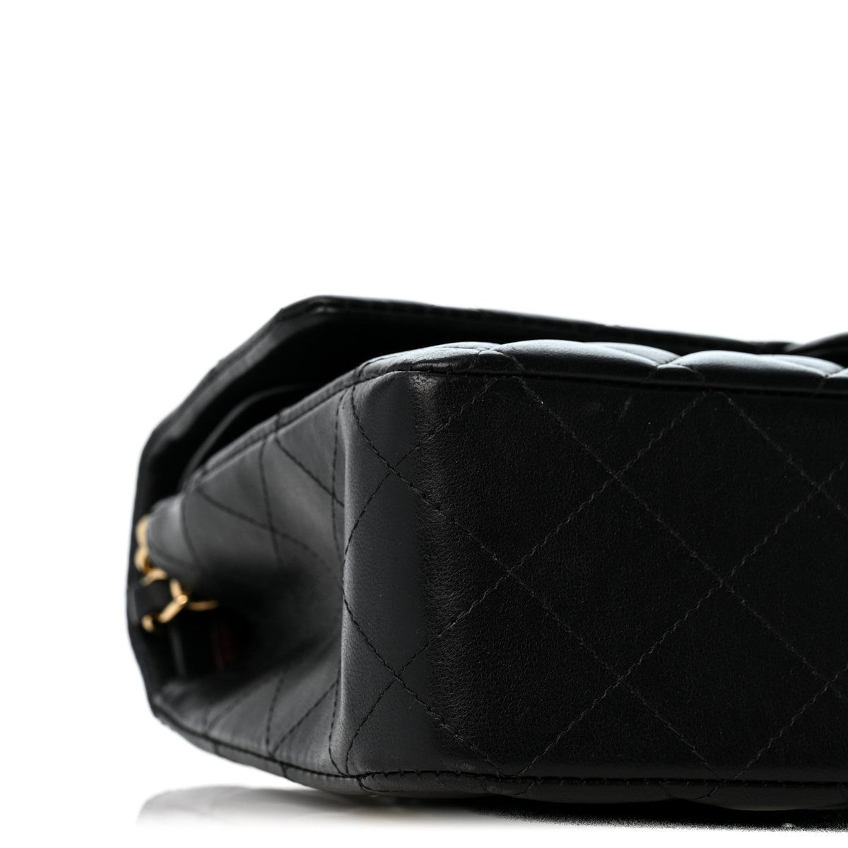 Lambskin Quilted Medium Double Flap Black