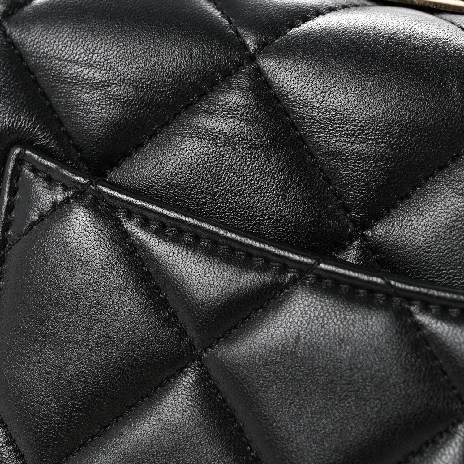 Lambskin Quilted Small Trendy CC Dual Handle Flap Bag Black