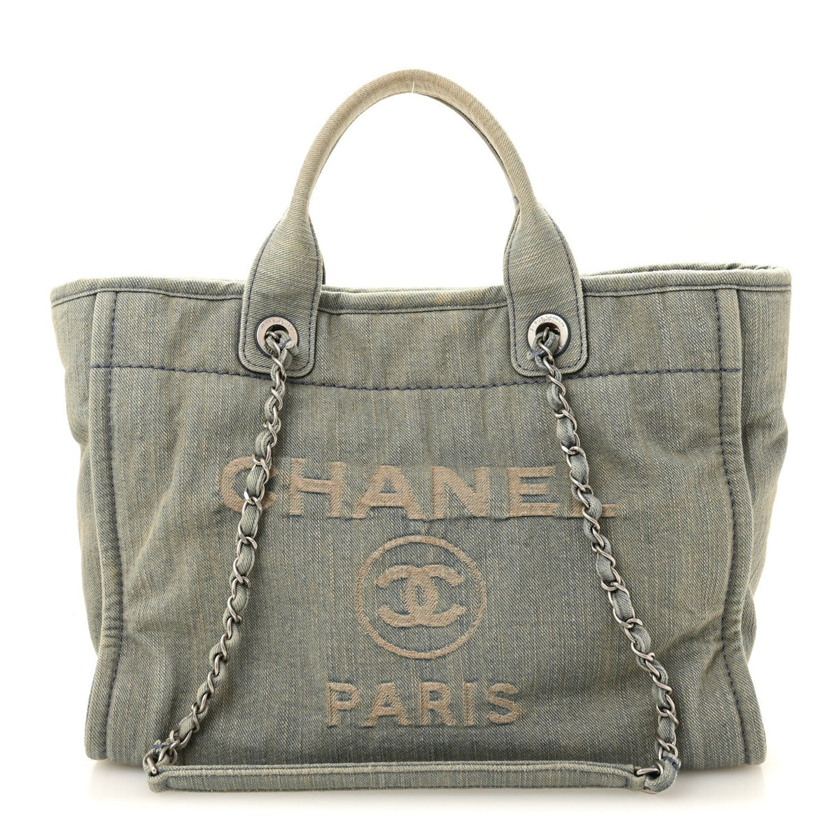 Denim Small Deauville Tote  Light Blue