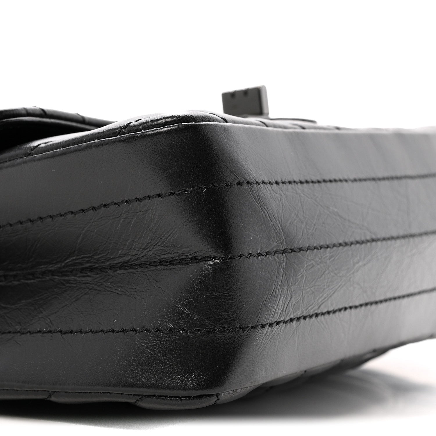 Aged Calfskin Chevron Quilted 2.55 Reissue Mini Flap So Black