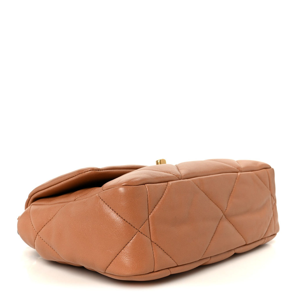 Lambskin Quilted Medium Chanel 19 Flap Brown