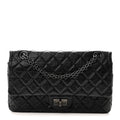 Aged Calfskin Quilted 2.55 Reissue 225 Flap So Black