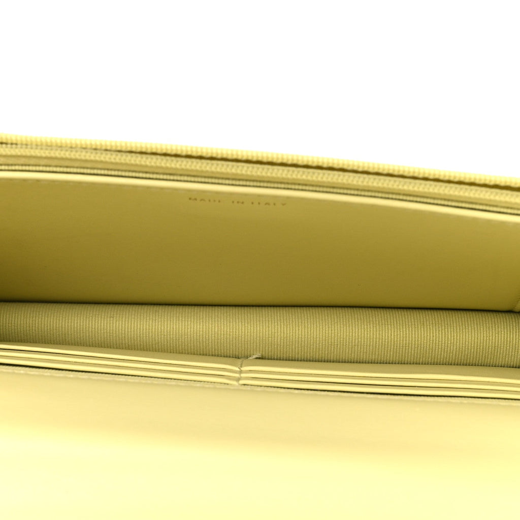 Calfskin Quilted Perfect Fit Wallet On Chain WOC Yellow
