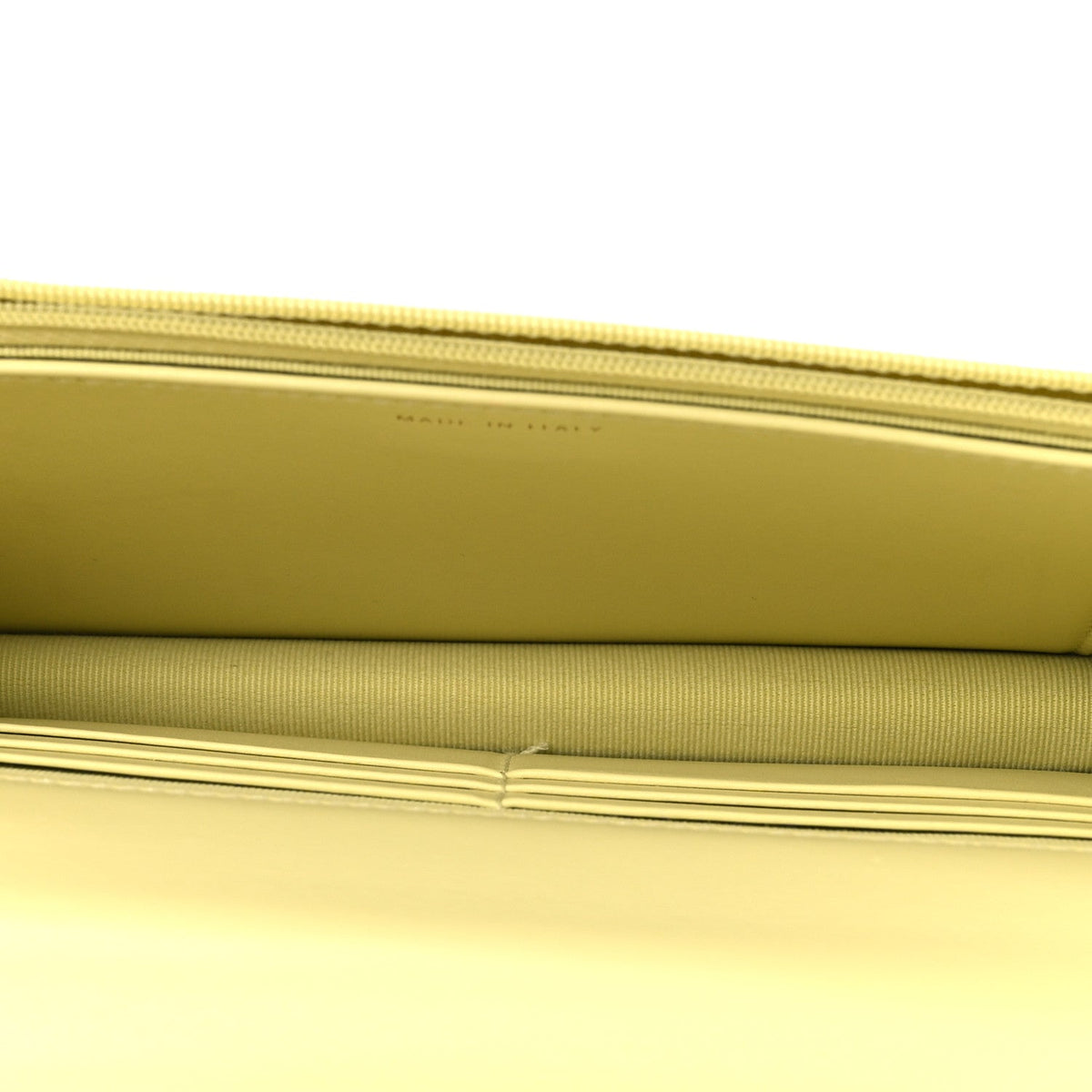 Calfskin Quilted Perfect Fit Wallet On Chain WOC Yellow