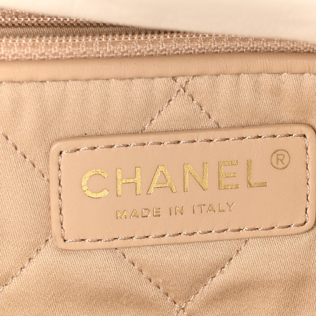 Shiny Calfskin Quilted Small Chanel 22 White