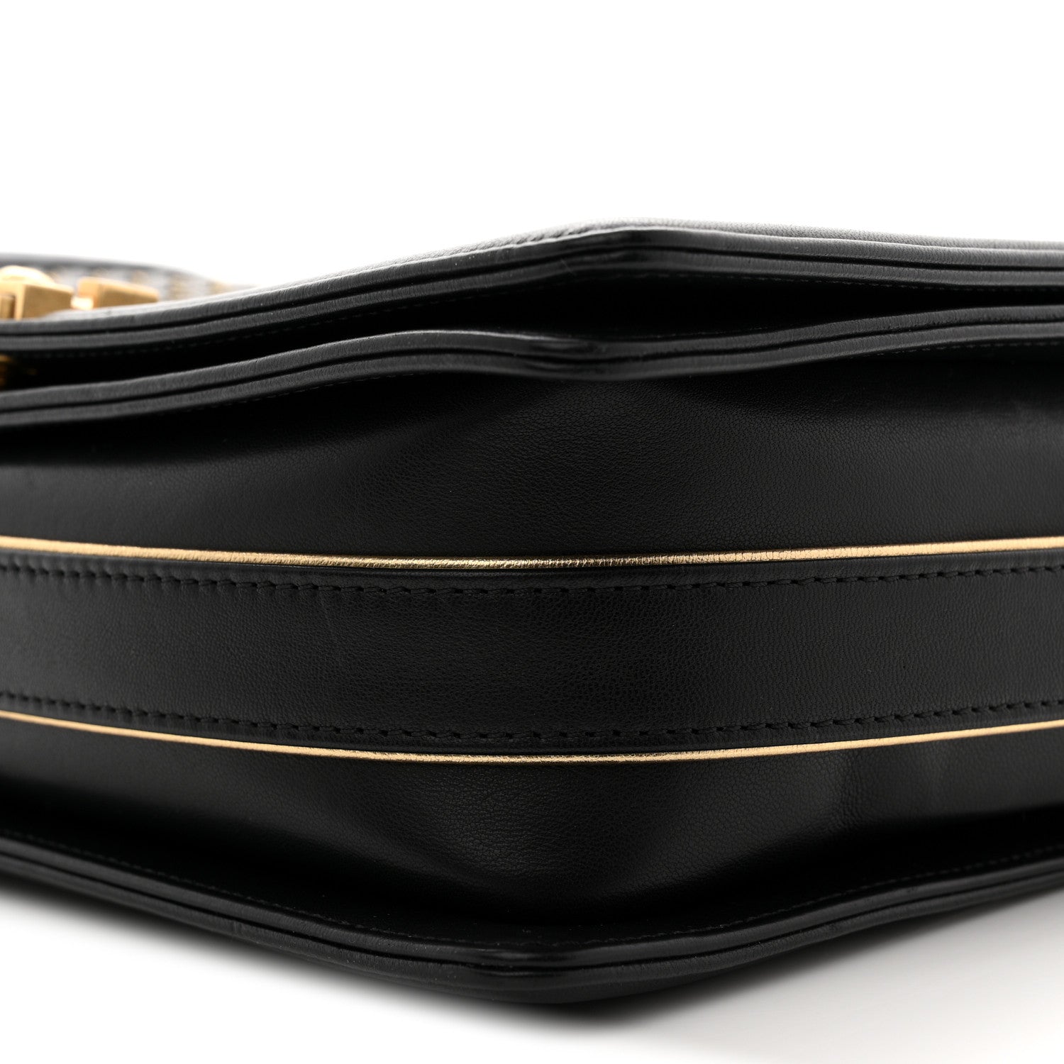Lambskin Braided Woven Medium Boy Flap Navy Black