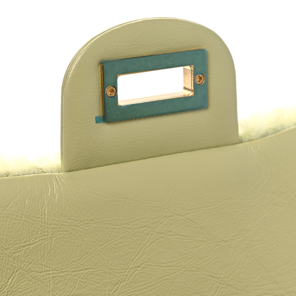 Shearling Aged Calfskin Quilted 2.55 Reissue Mini North South Flap Green