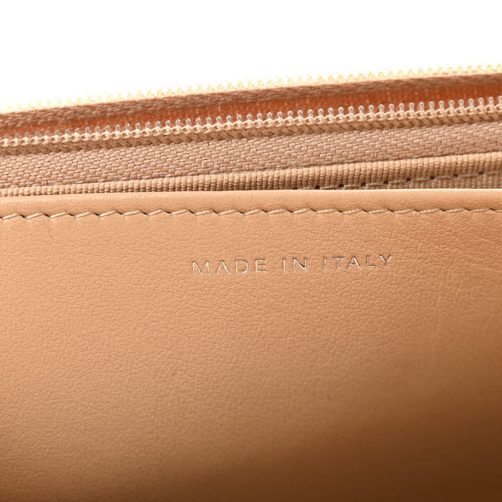 Caviar Quilted Wallet on Chain WOC Beige