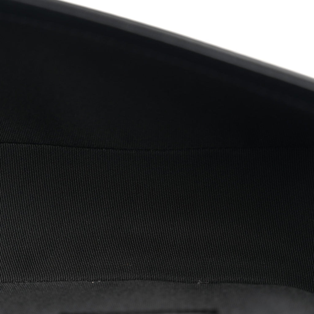 Glazed Calfskin Quilted Medium Chain Around Boy Flap Black