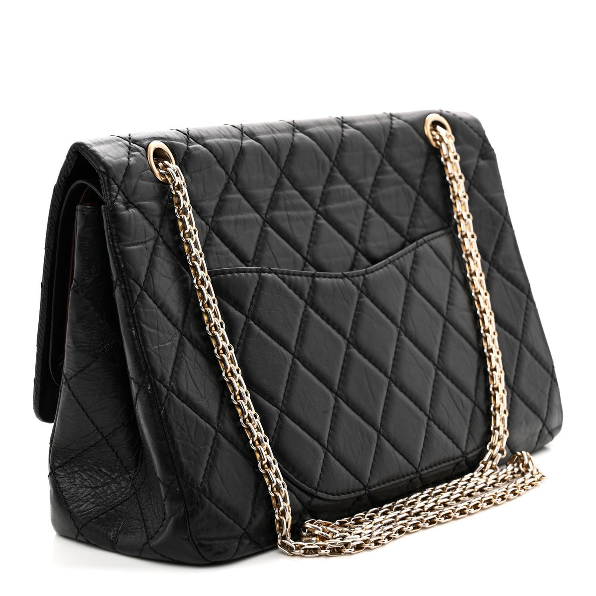 Aged Calfskin Quilted 2.55 Reissue 227 Flap Black