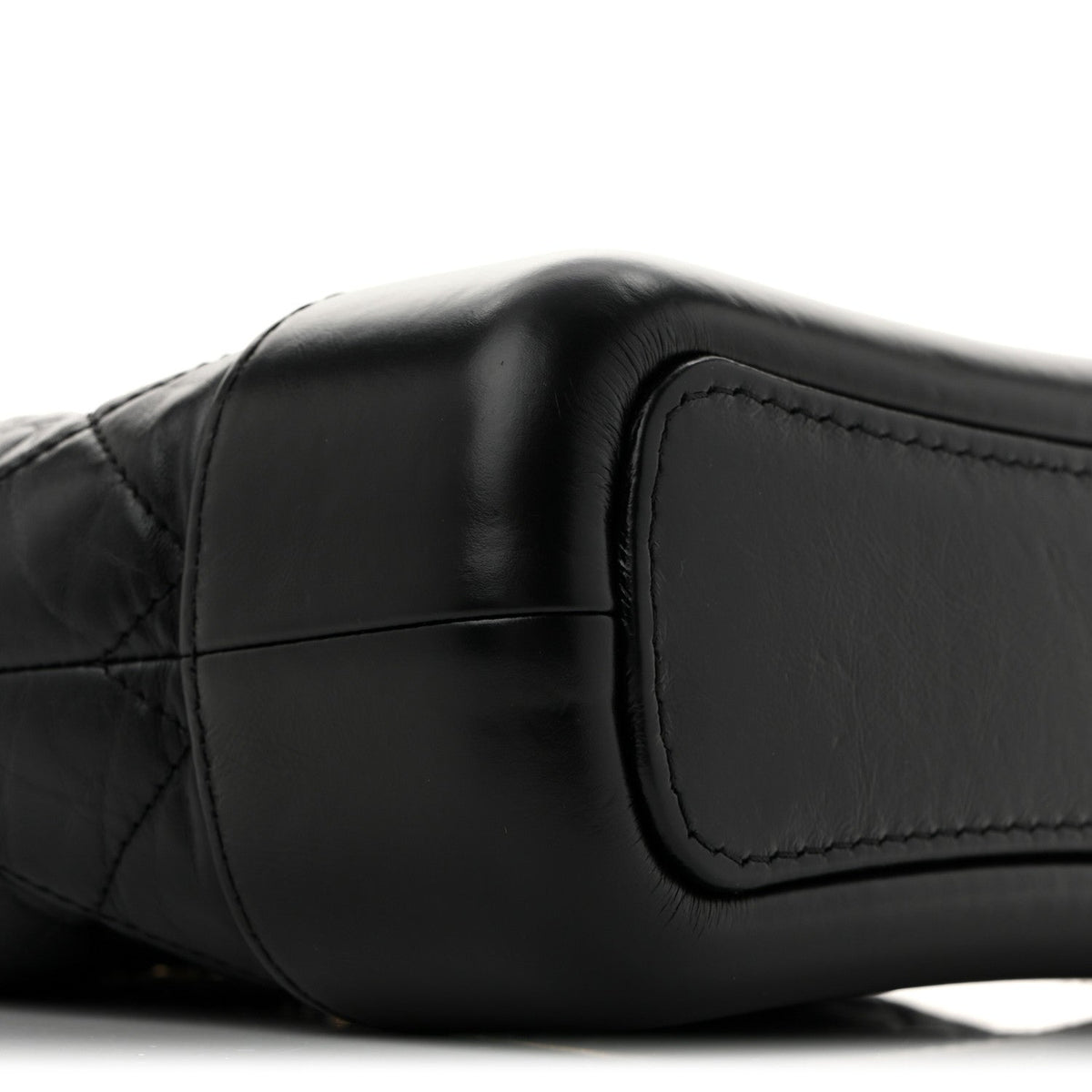 Aged Calfskin Quilted Small Gabrielle Hobo Black