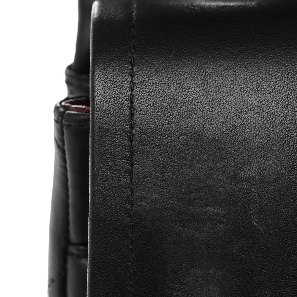 Lambskin Quilted Maxi Double Flap Black