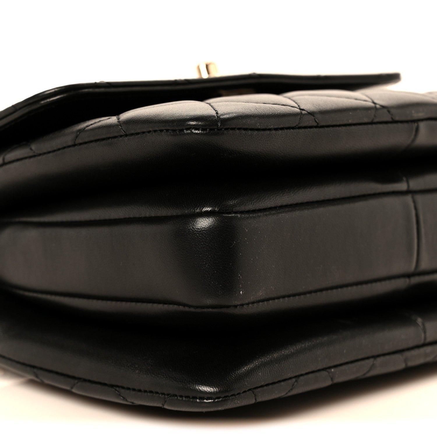 Lambskin Quilted Mini Trendy CC Dual Handle Flap Bag Black