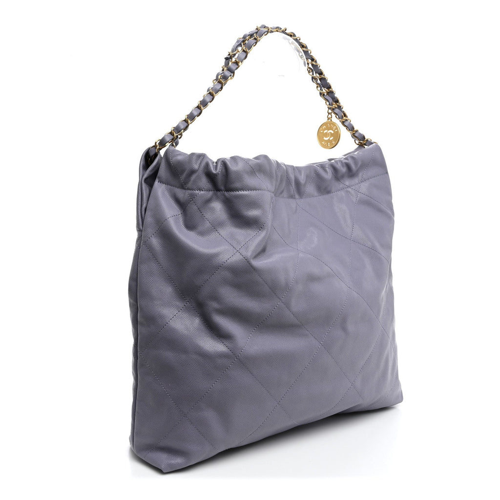 Shiny Caviar Quilted Monochrome Small Chanel 22 Light Purple