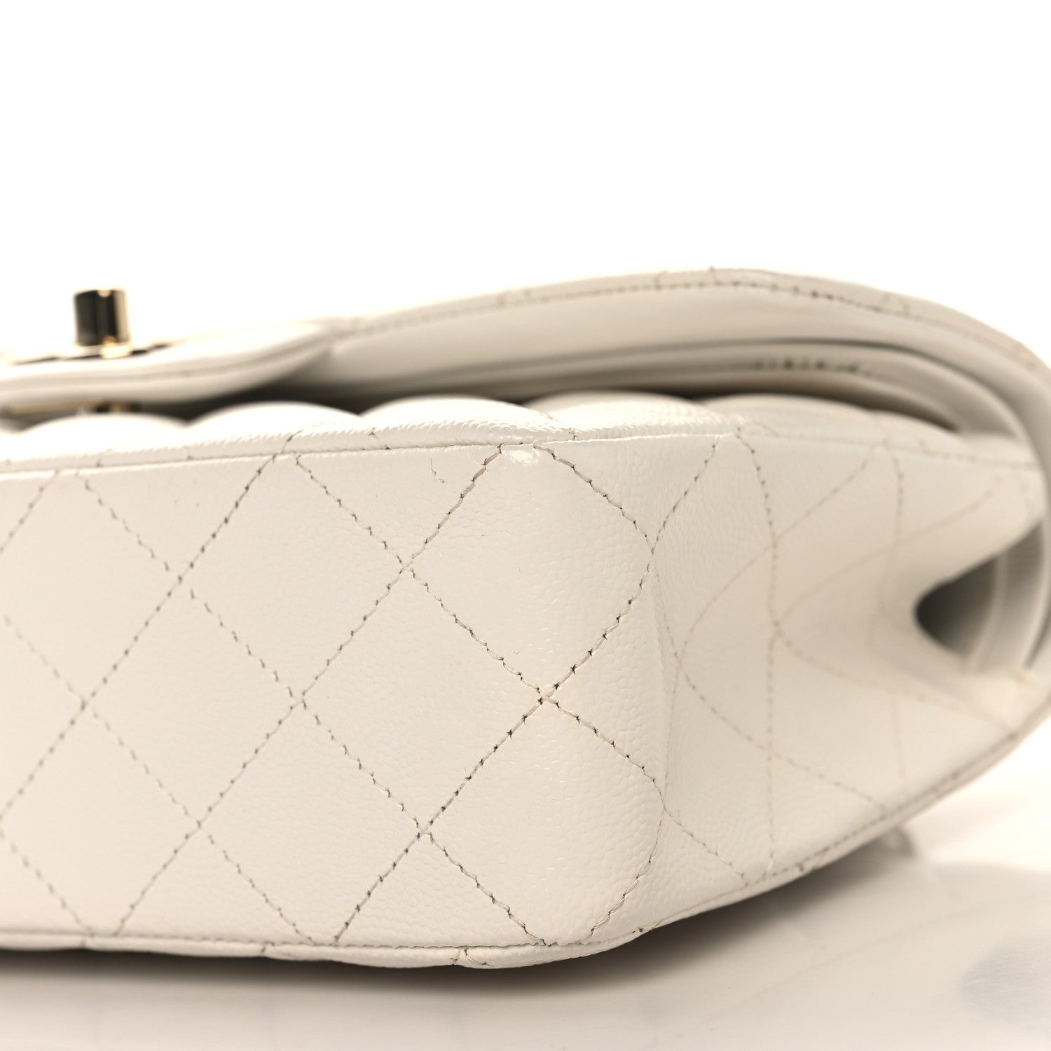 Caviar Quilted Small Double Flap White
