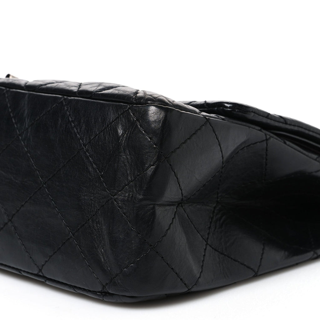 Aged Calfskin Quilted 2.55 Reissue 227 Flap Black