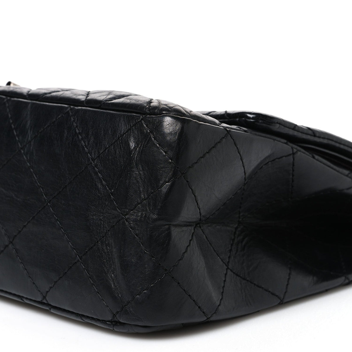 Aged Calfskin Quilted 2.55 Reissue 227 Flap Black